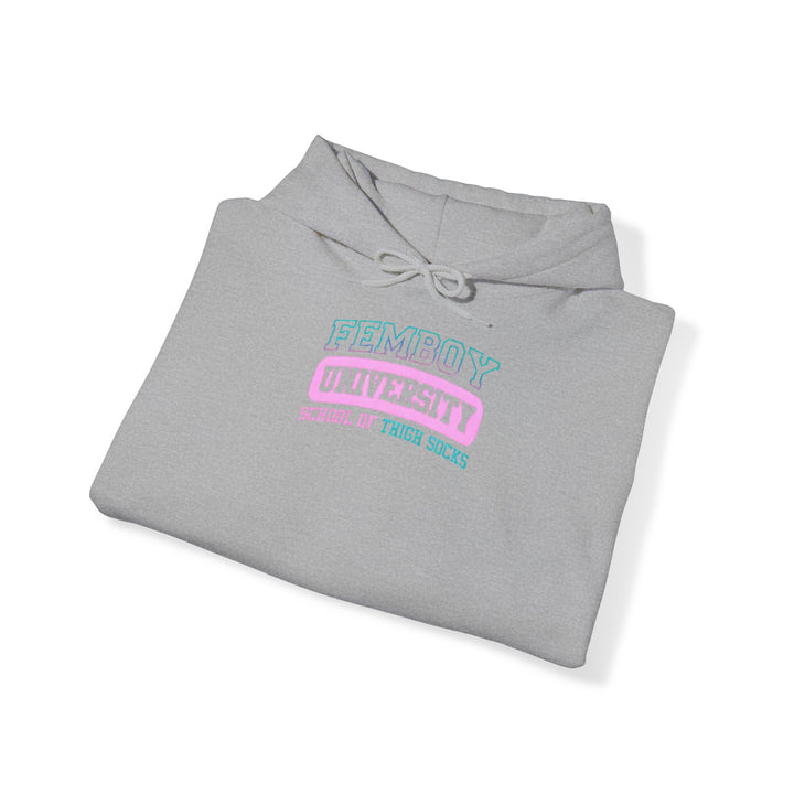 Welcome to Femboy University - the school of thigh-highs! Premium College Hoodie - Femboyzone