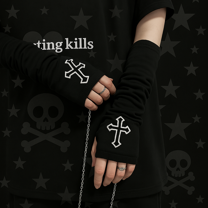 🌑 The Chaos Within – Black Emo Femboy Sleeves 🖤