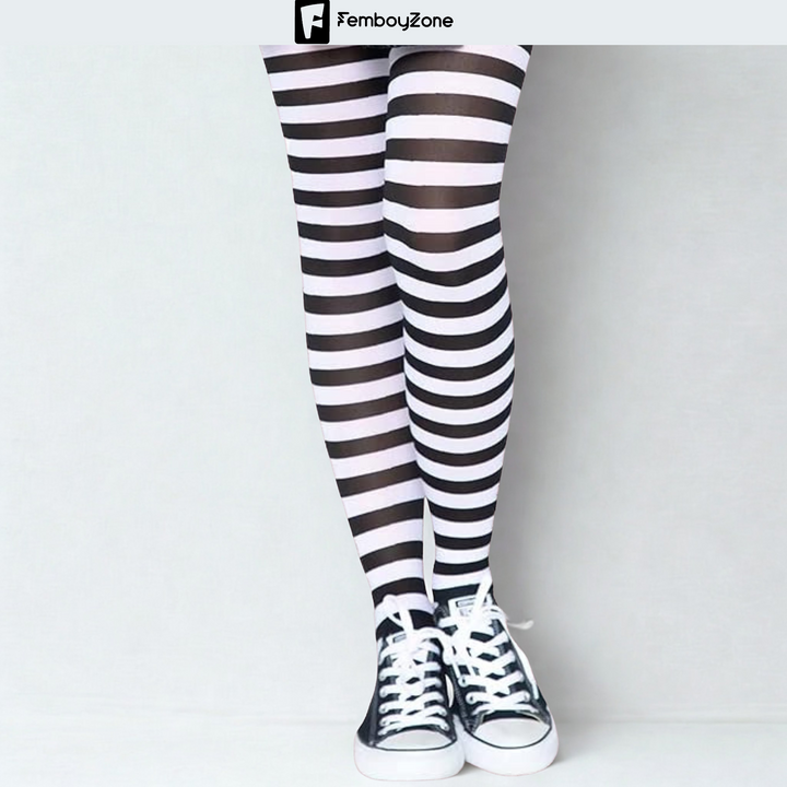 Femboy Lolita Thigh High Socks, Cute Knee-High