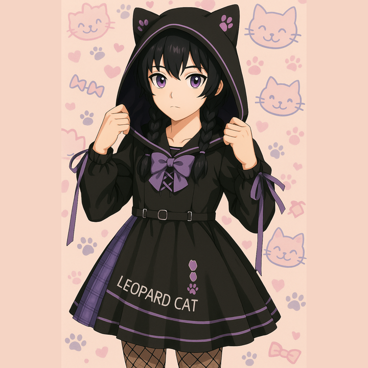 Femboy Neko  Dress - Kawaii Leopard