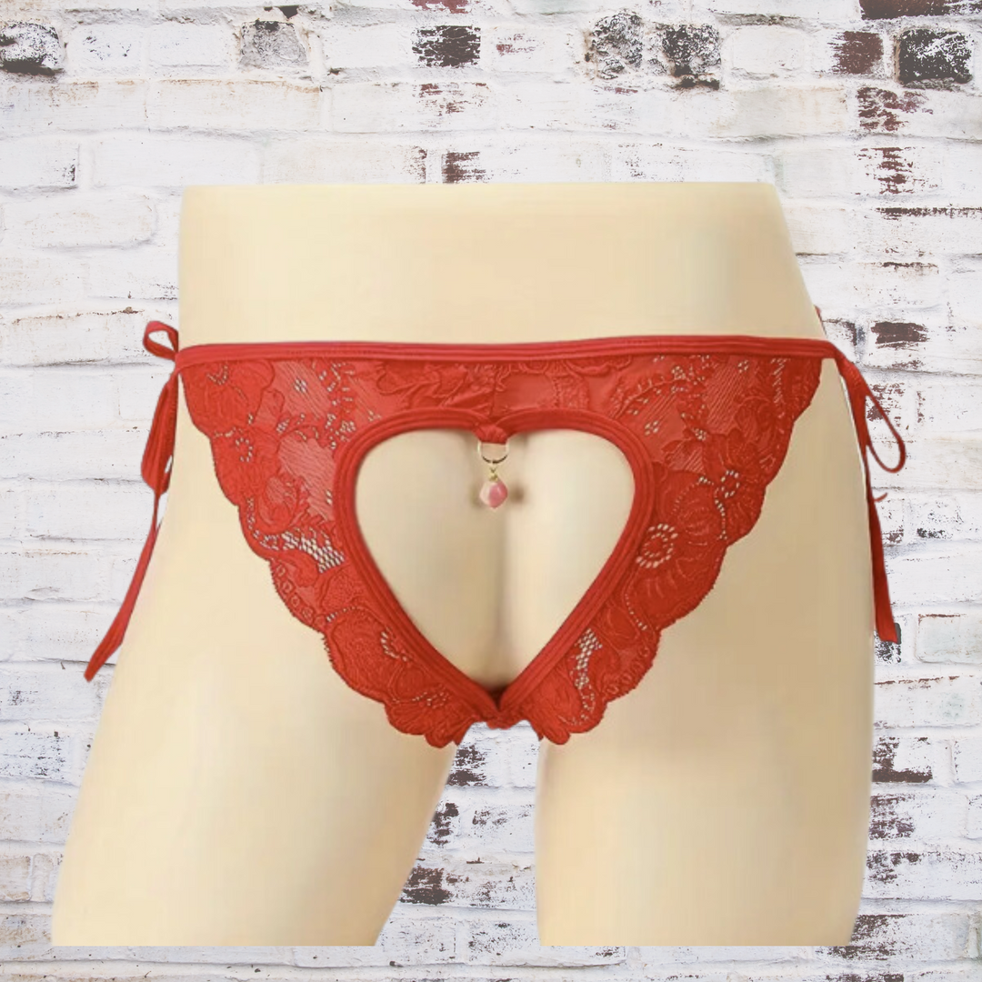 Sexy J Femboy Thong with Loops and Lace - Femboyzone