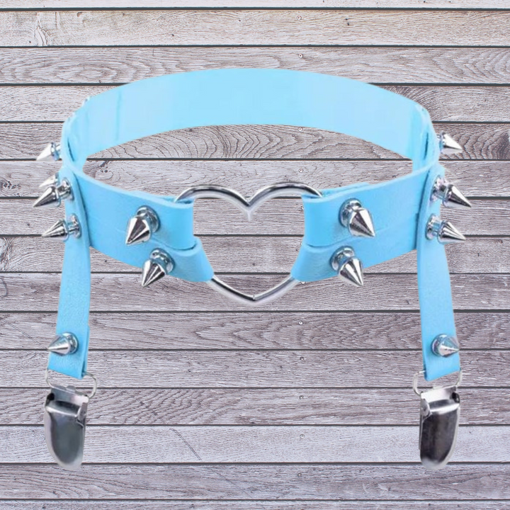 Femboy Heart Leg Garter with Pointed Rivets - by Femboyzone - Femboyzone