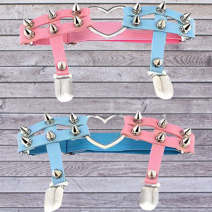 Femboy Heart Leg Garter with Pointed Rivets - by Femboyzone - Femboyzone