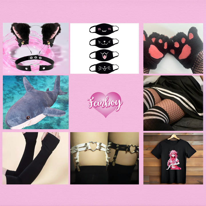 Femboy Starterkit 2024 Thigh High Socks Y2K Skirt Kawaii Clothing Blahaj - Femboyzone