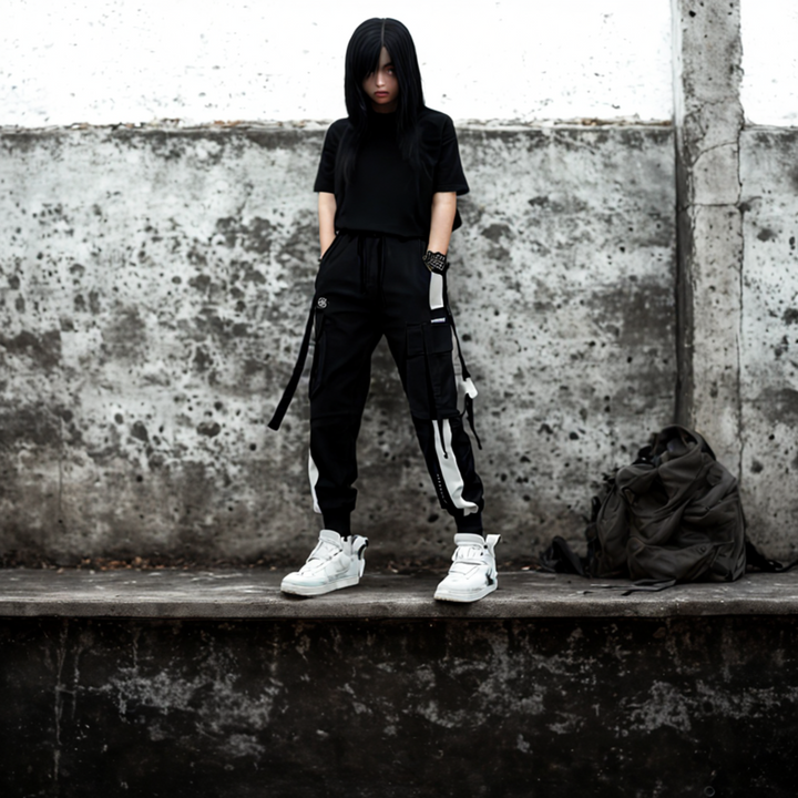 Femboy Techwear Skirt and Pant Set, Y2K Clothing, Gothic Pleated Mini Skirt, Dark Academia, Vintage Style - Femboyzone