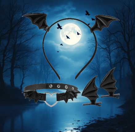 Femboy Batwing Choker mit Herz