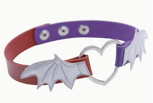Femboy Batwing Choker mit Herz