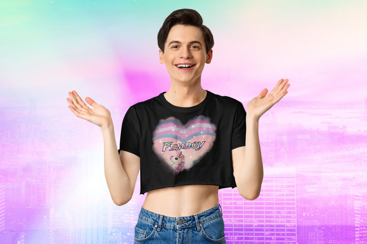 LGBTQ+ Femboy Pride Cropped Shirt - Femboyzone
