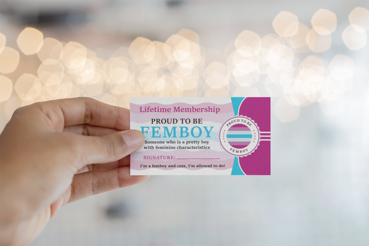 Femboy Lifetime Member Card – Zeige mit Stolz, dass du ein süßer Femboy bist💖