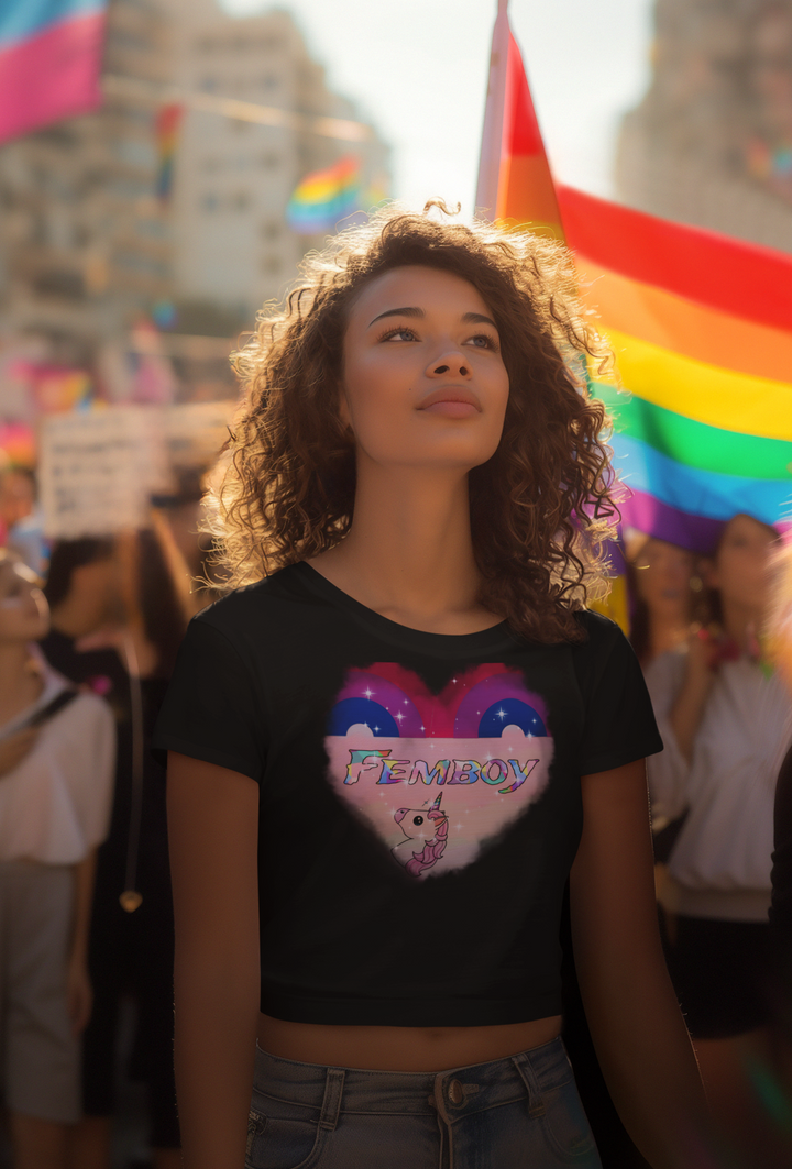 LGBTQ+ Femboy Pride Cropped Shirt - Femboyzone