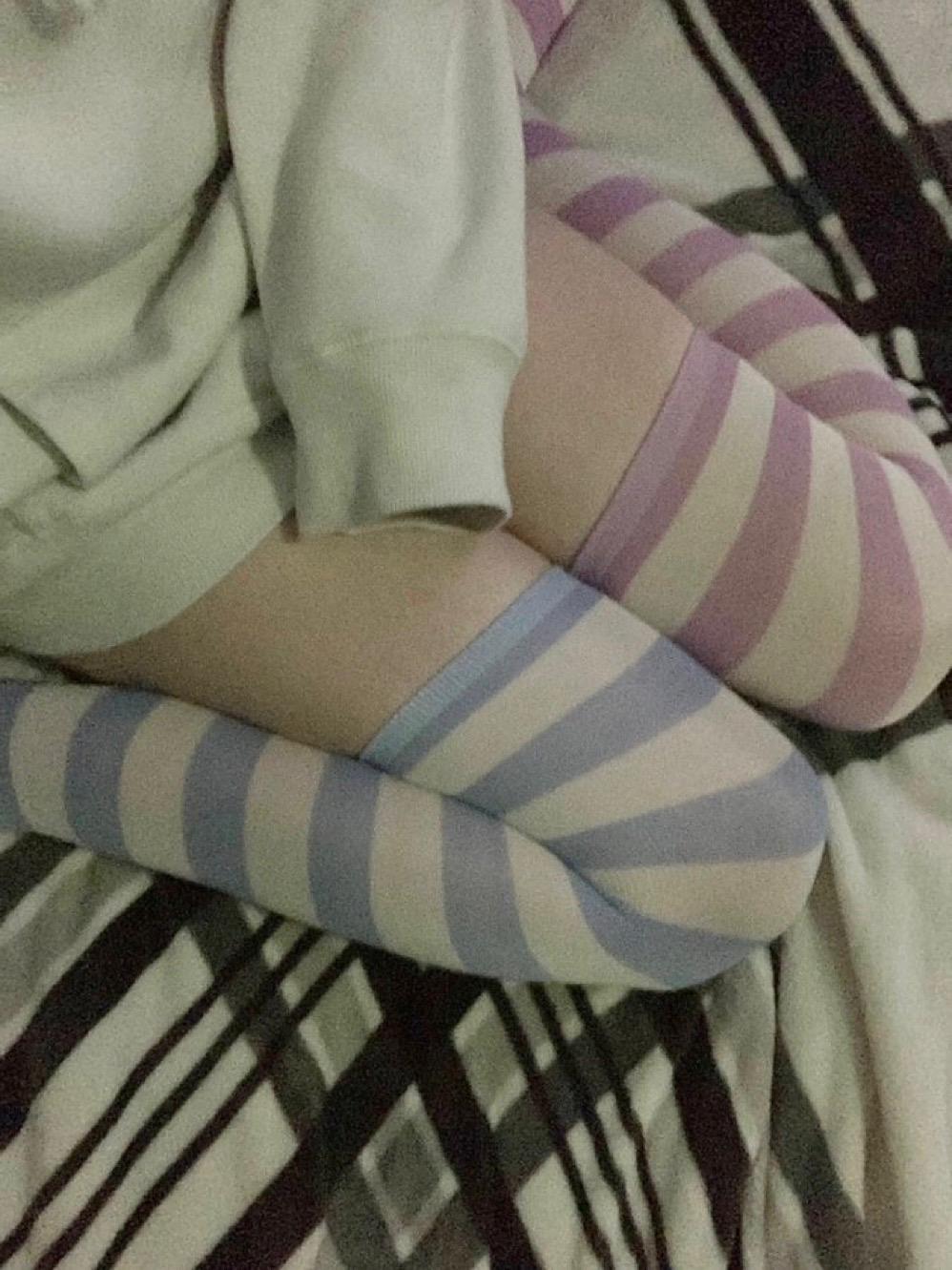 Stripe Thigh High Socks