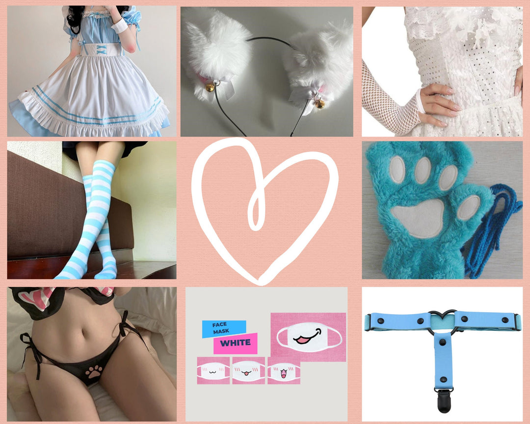 Kawaii Maid Costume Set, Harajuku Dress, Anime Cosplay Outfit, Femboy Fits, Sexy Maid Dress - Femboyzone