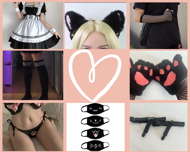 Kawaii Maid Costume Set, Harajuku Dress, Anime Cosplay Outfit, Femboy Fits, Sexy Maid Dress - Femboyzone