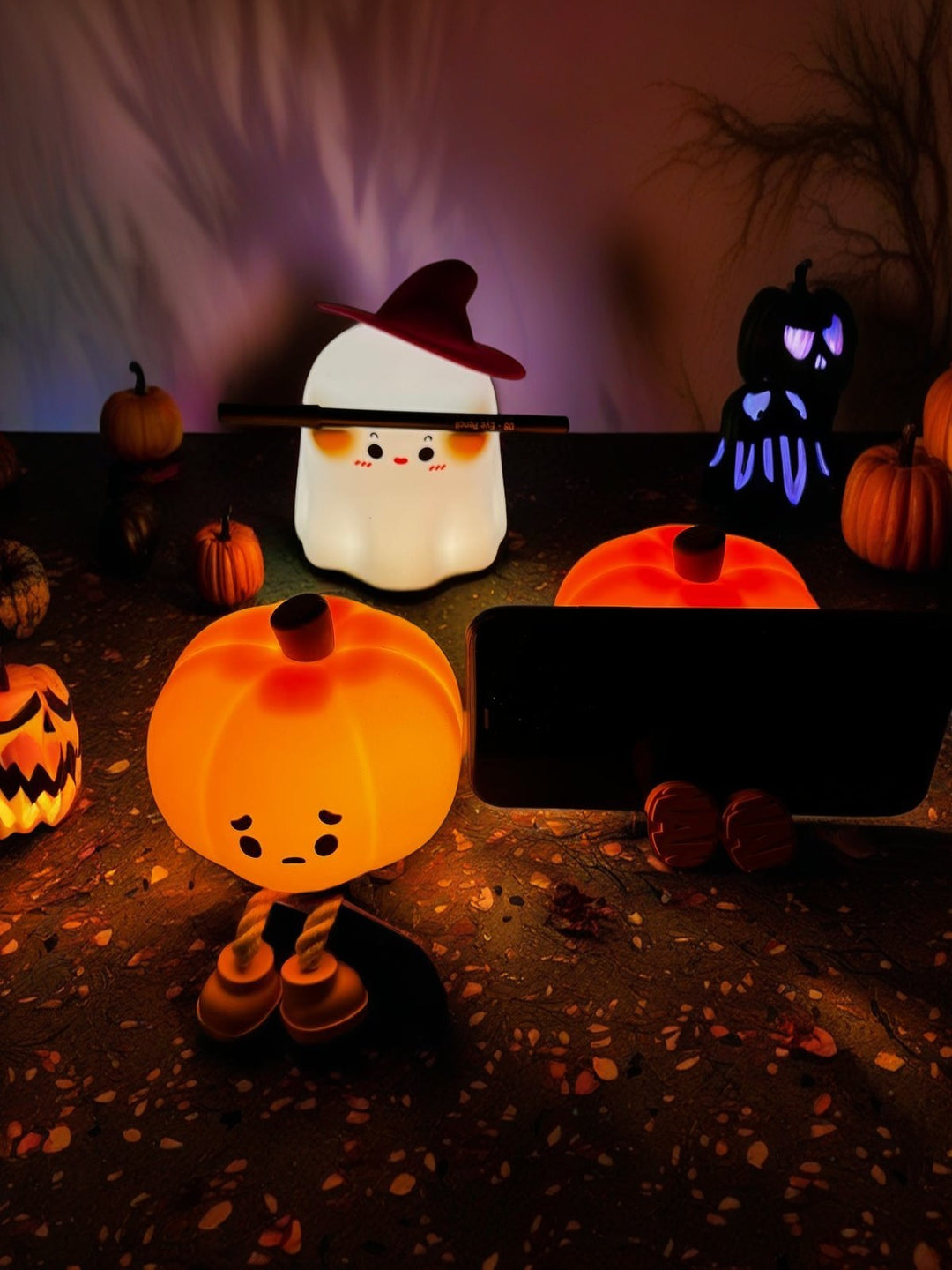 Halloween Pumpkin and Ghost Night Light - Visit the Dark Night