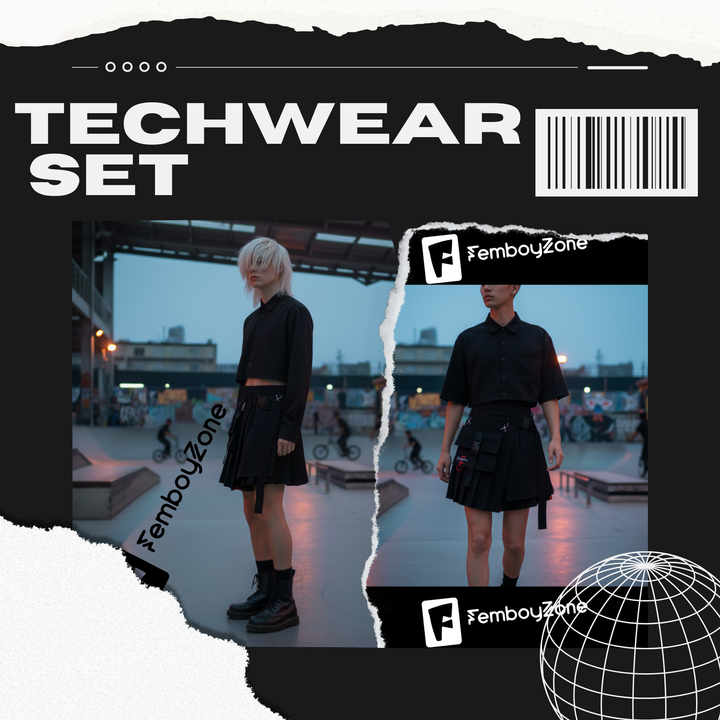 femboy, kit, femboy clothing, femboyset, sissy, techwear, kleidung, astolfo, skirt, femboykleidung, sexy, kawaii, cute,