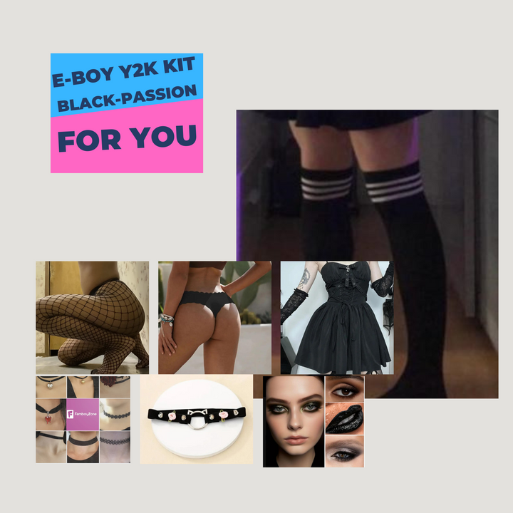 E-Boy Y2K clothing set- Transformation to E-Femboy find your dark passion