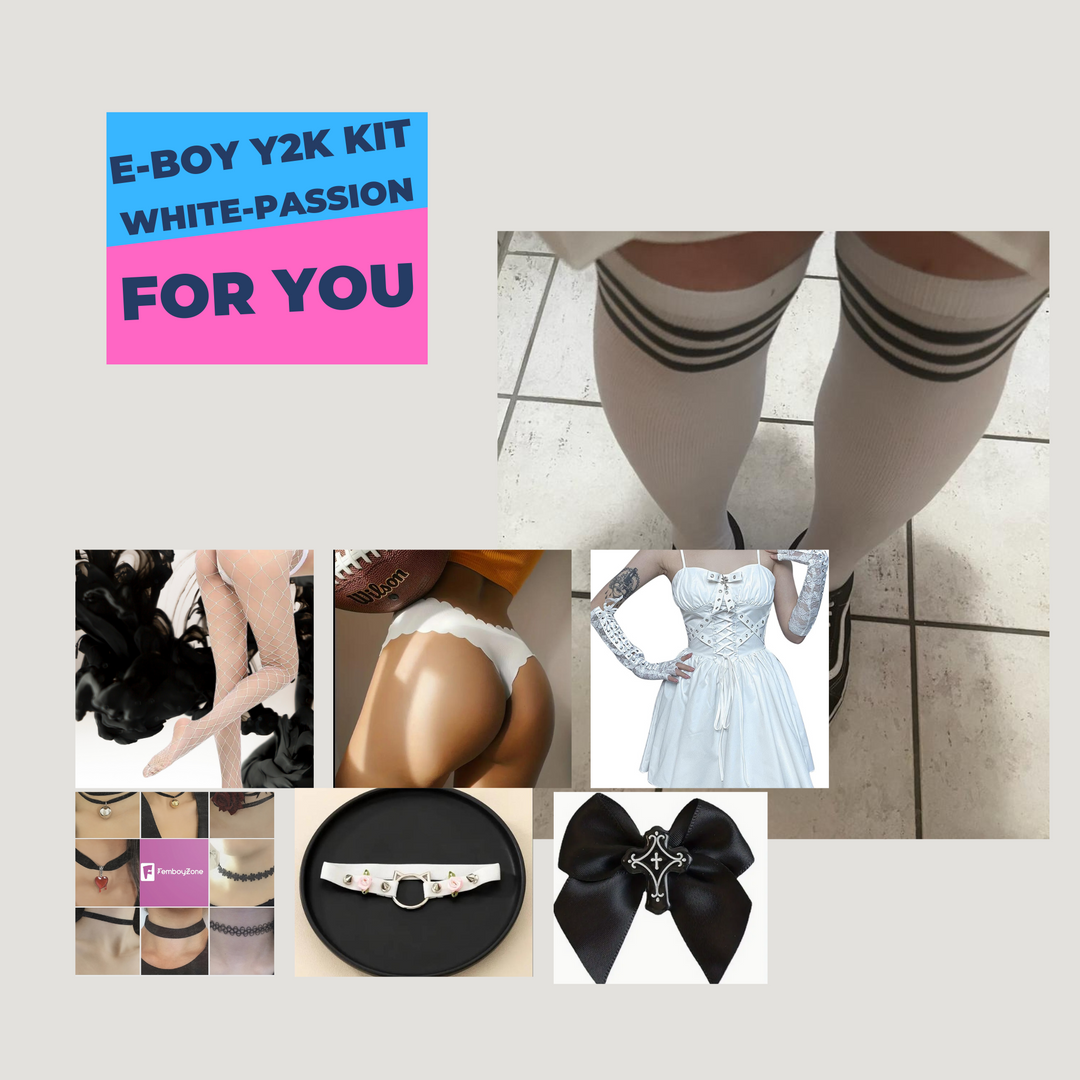 E-Boy Y2K clothing set- Transformation to E-Femboy find your dark passion