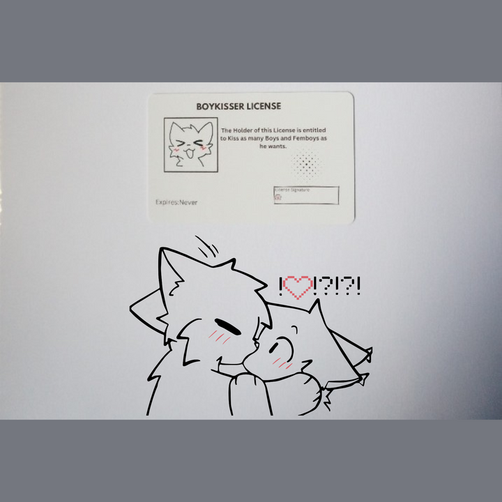 Boykisser License Card - the license to kiss boys and femboys!