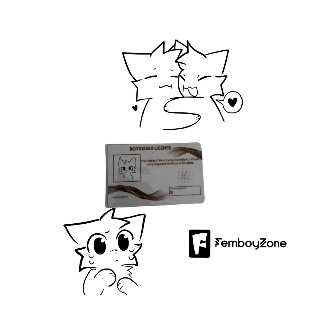 Boykisser License Card - the license to kiss boys and femboys!