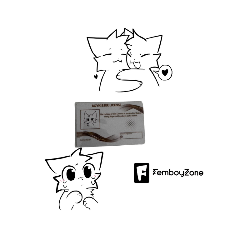 Boykisser License Card - the license to kiss boys and femboys!