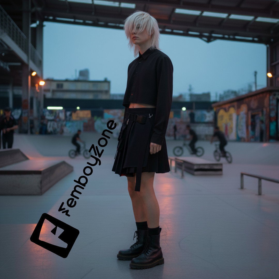 Femboy Techwear Skirt and Pant , Y2K Clothing, Gothic Pleated Mini Skirt, Dark Academia, Vintage Style