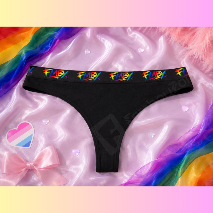 FemboyZone™ Pride Thong – Seductive, Feminine Cotton Blend Underwear