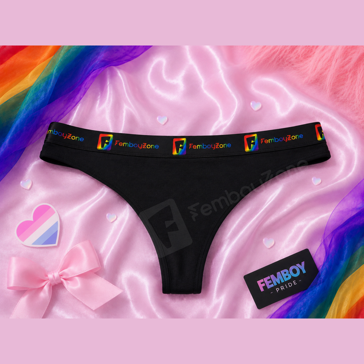 FemboyZone™ Pride Thong – Seductive, Feminine Cotton Blend Underwear