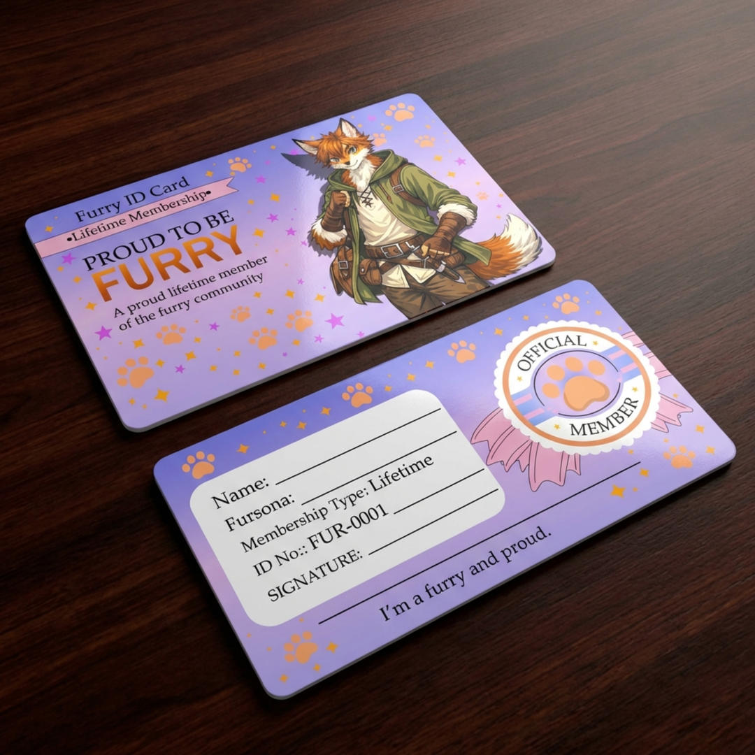 🦊 Furry Lifetime Membership Card - Proud to be a Furry🦊