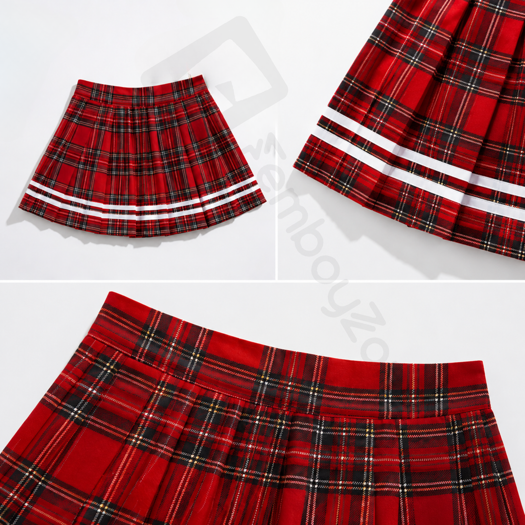 Premium Femboy Plaid Skirt, Y2K Style, Pleated Mini Skirt, Elastic Waist, Schoolgirl Skirt Cute and Sexy