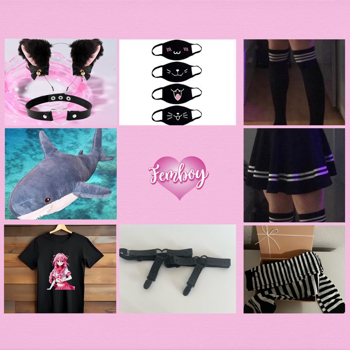 Femboy Starterkit 2024 Thigh High Socks Y2K Skirt Kawaii Clothing Blahaj