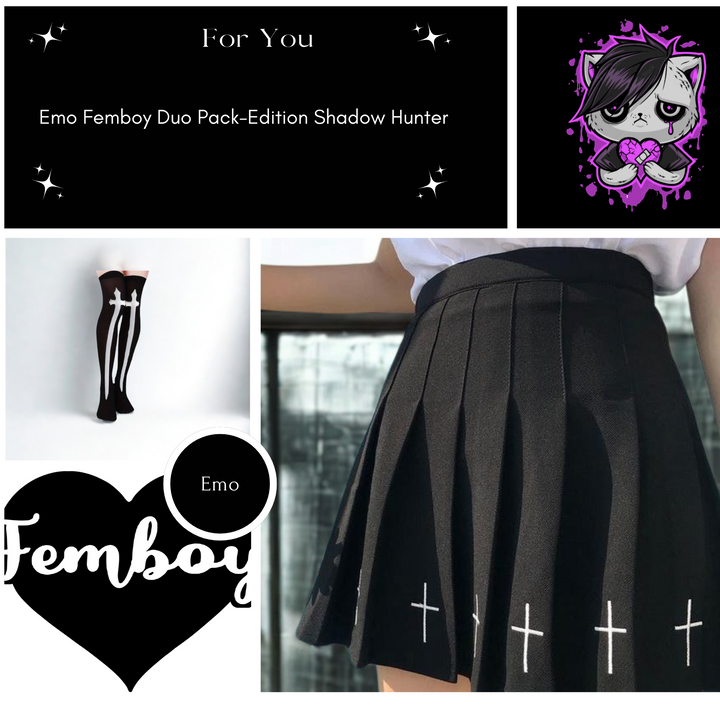 🖤 Shadow Hunter Duo Pack – Skirt -Thigh High Socks 🖤