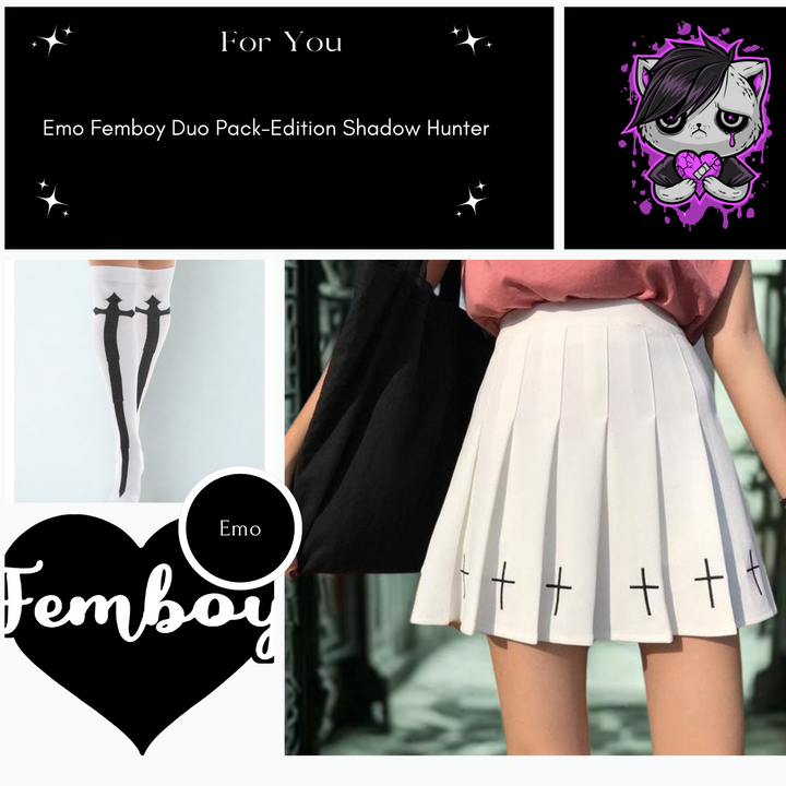 🖤 Shadow Hunter Duo Pack – Skirt -Thigh High Socks 🖤