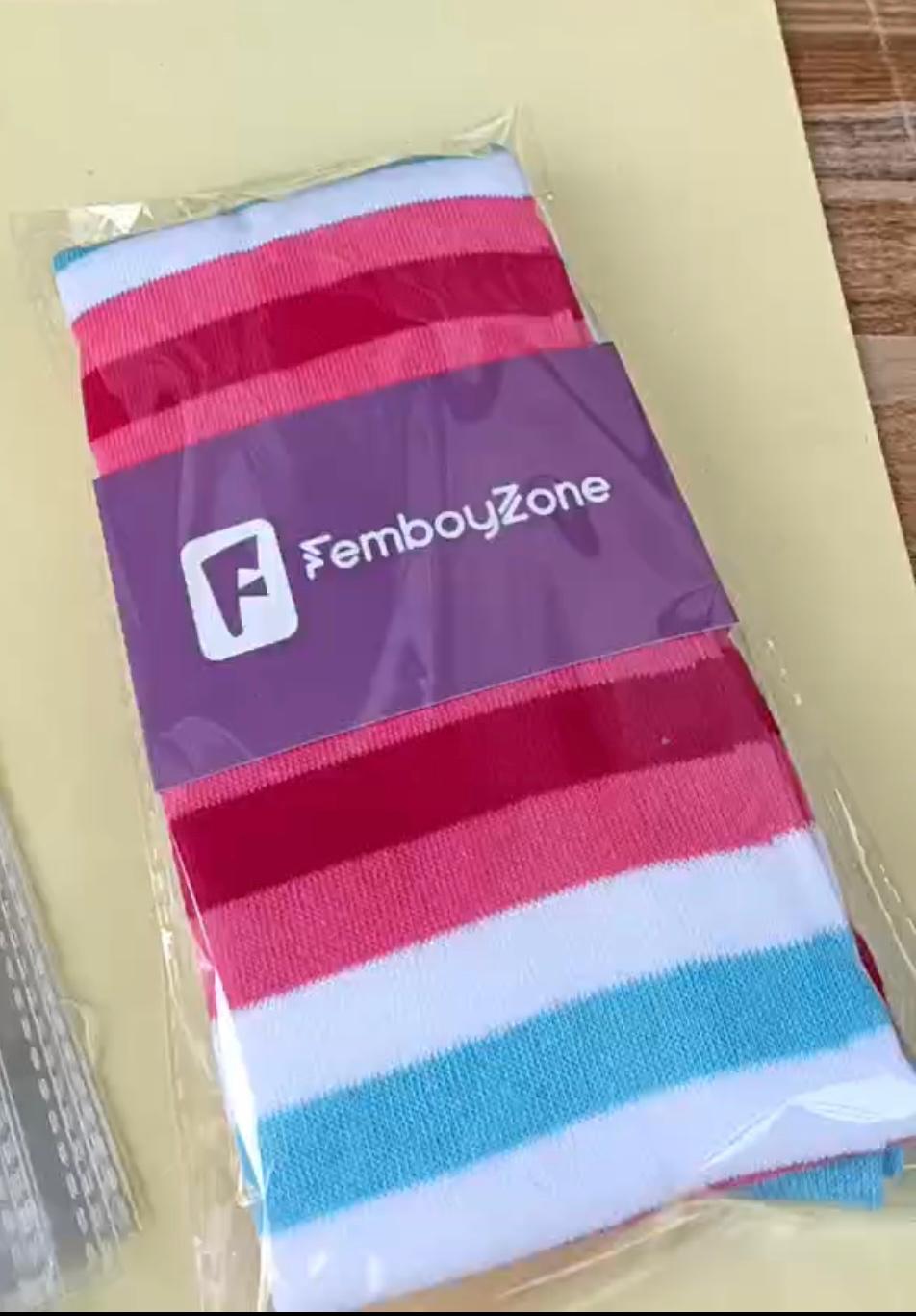 Exclusive Femboyflag Edition Thigh High Socks  - Your style. Your zone. cute, feminine, playful and hot!