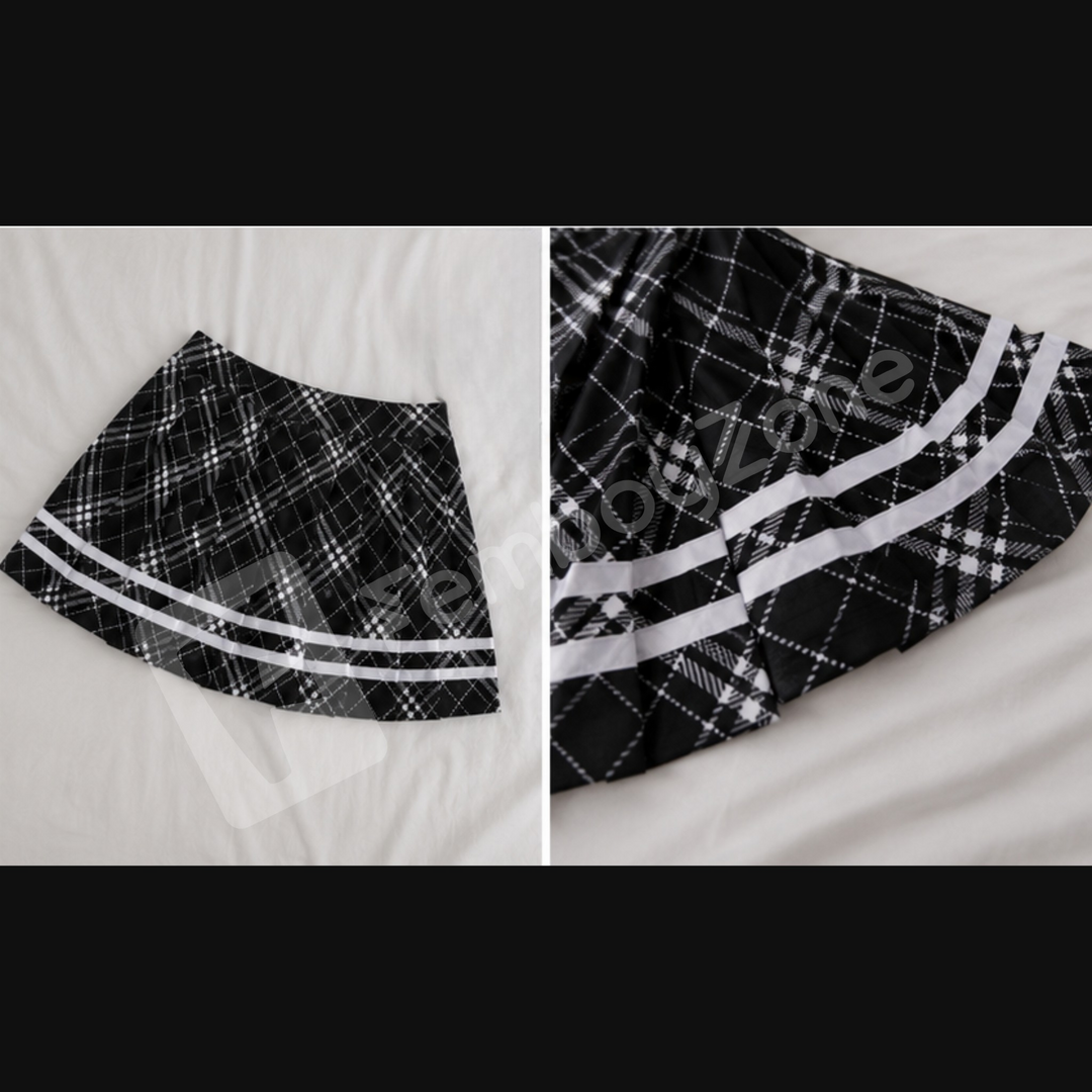 Premium Femboy Plaid Skirt, Y2K Style, Pleated Mini Skirt, Elastic Waist, Schoolgirl Skirt Cute and Sexy