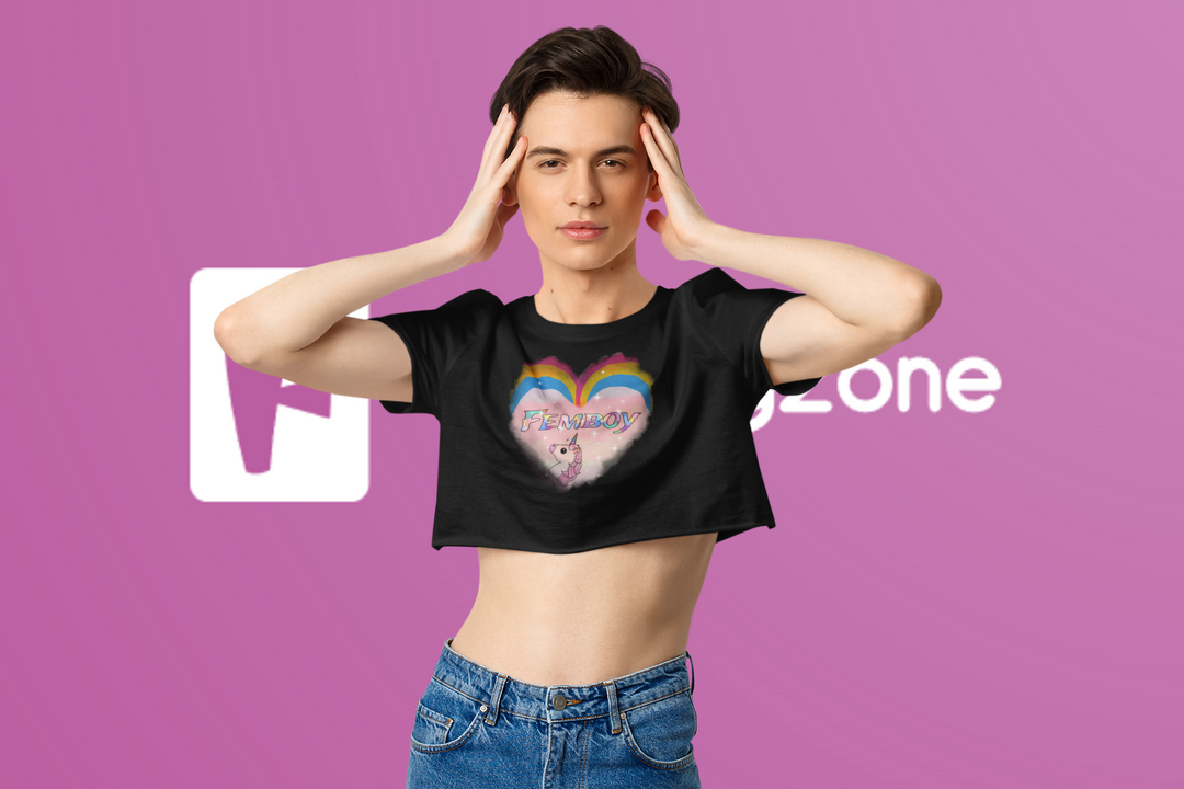 LGBTQ+ Femboy Pride Cropped Shirt