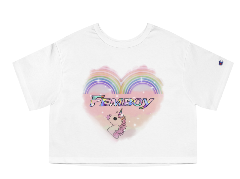 Femboy Cropped lgbtq shirt with  unicorn - which femboy are you?