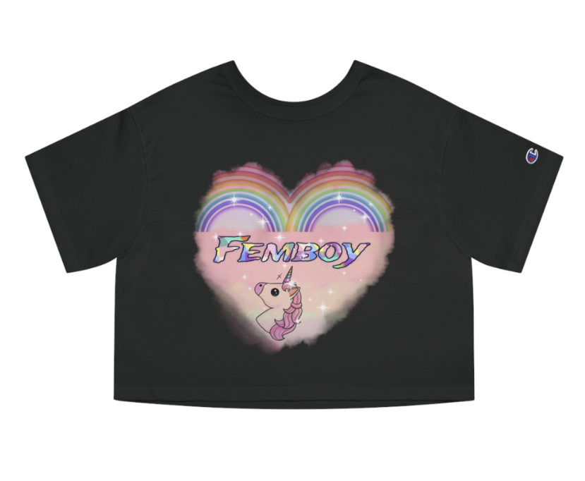 Femboy Cropped lgbtq shirt with  unicorn - which femboy are you?