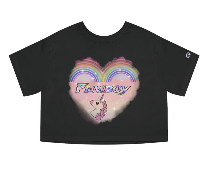 Femboy Cropped lgbtq shirt with  unicorn - which femboy are you?