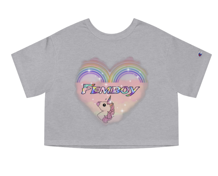 Femboy Cropped lgbtq shirt with  unicorn - which femboy are you?