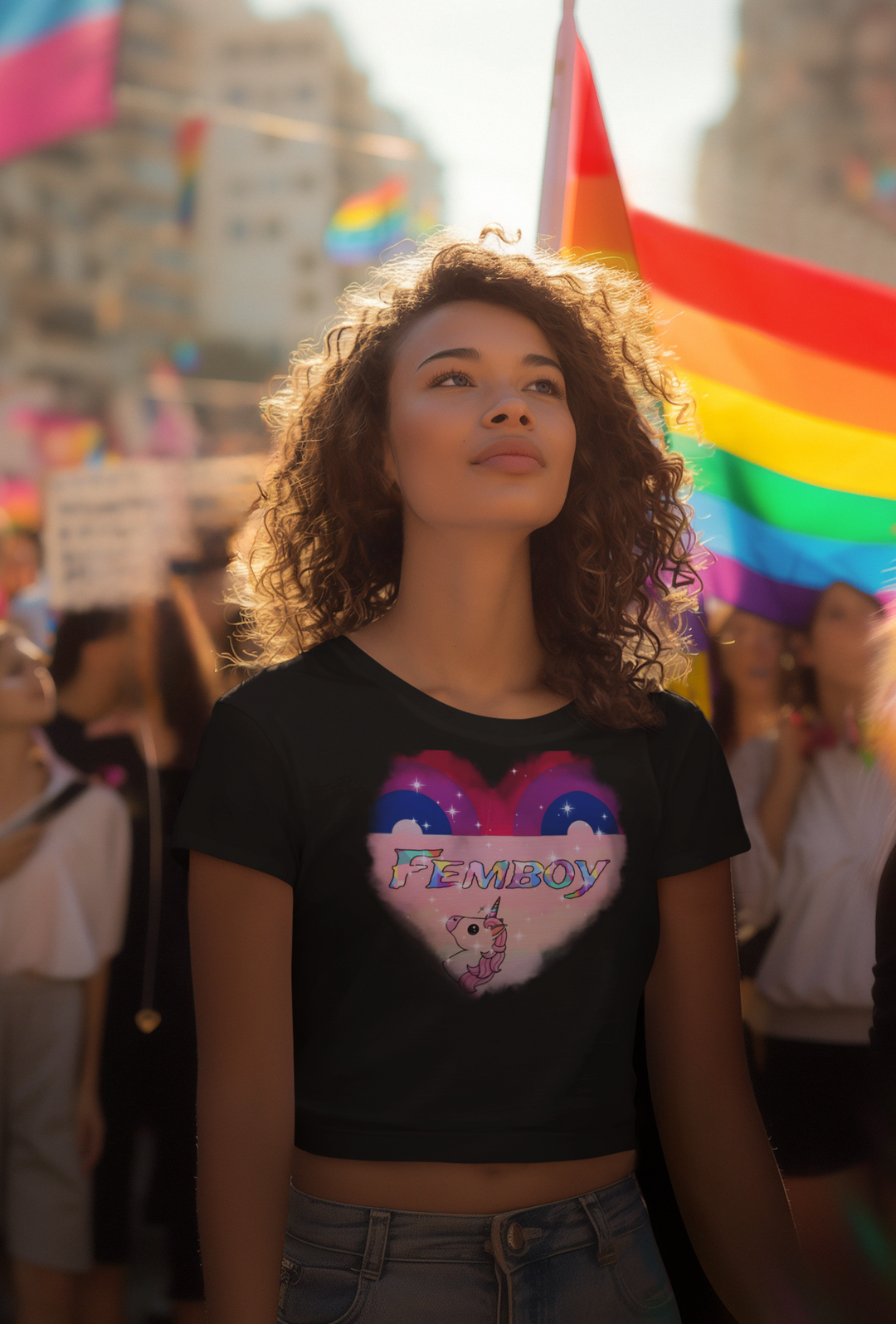 LGBTQ+ Femboy Pride Cropped Shirt