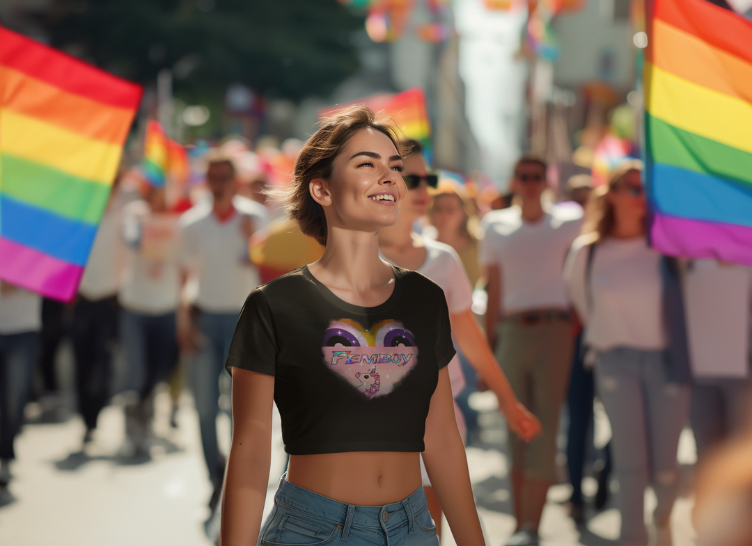 LGBTQ+ Femboy Pride Cropped Shirt